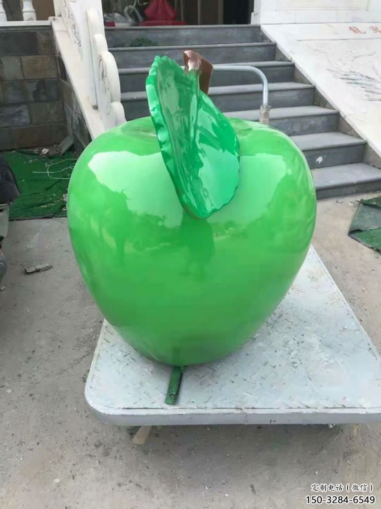 房地產蘋果雕塑 現代景觀水果雕塑 幾何果蔬雕塑