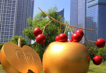 大型蘋(píng)果雕塑 步行街水果雕塑 仿真擺件