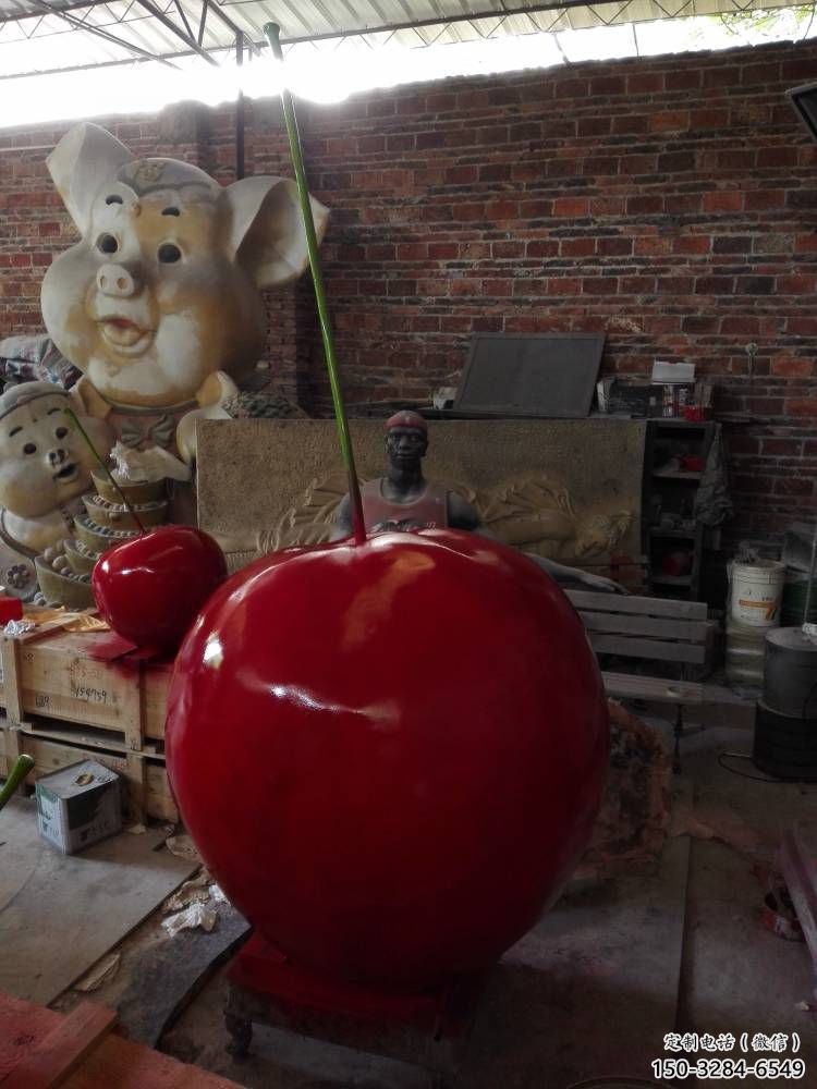 櫻桃雕塑生產商 園林水果雕塑 住宅小區雕塑