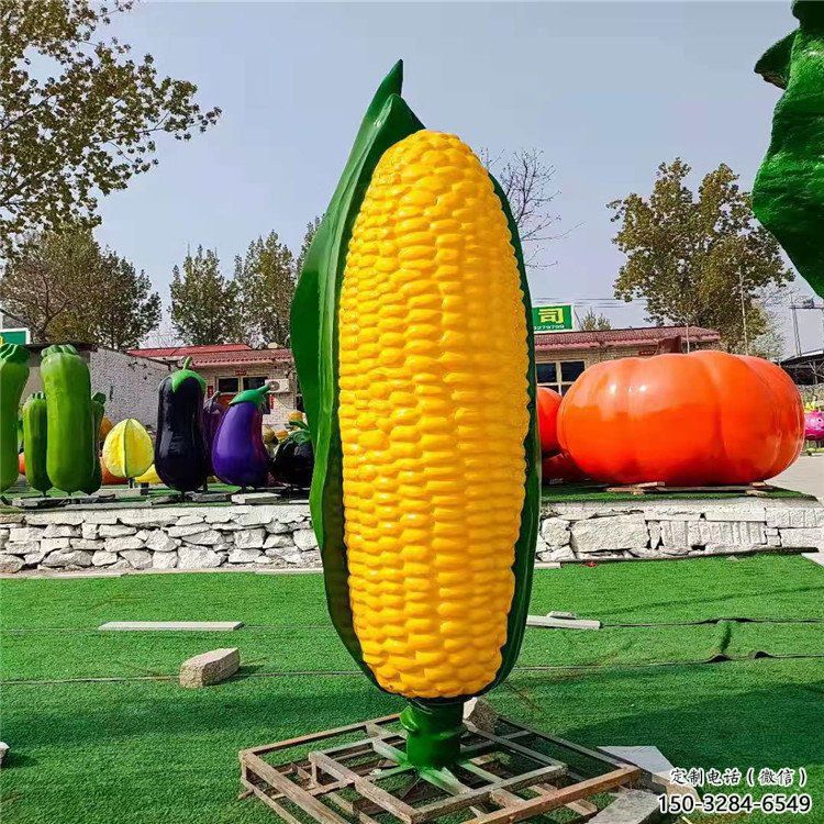 大門口玉米雕塑 發(fā)光公園農(nóng)作物雕塑 仿真雕塑