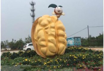 彩繪核桃雕塑 懸空餐飲店擺件 街頭雕塑