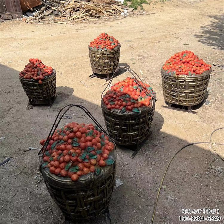 商業(yè)街荔枝雕塑 烤漆擺件 彩繪雕塑