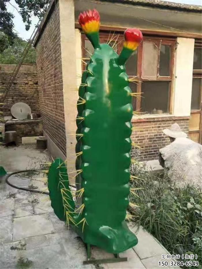大門口仙人掌雕塑 發(fā)光公園花卉雕塑 仿真植物雕塑