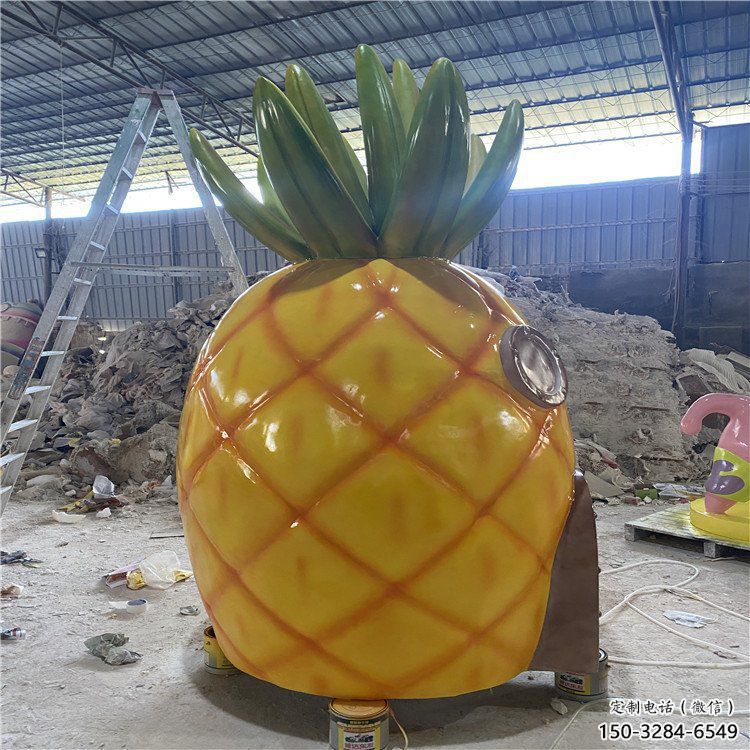 園林菠蘿雕塑 田間彩繪雕塑 仿真擺件