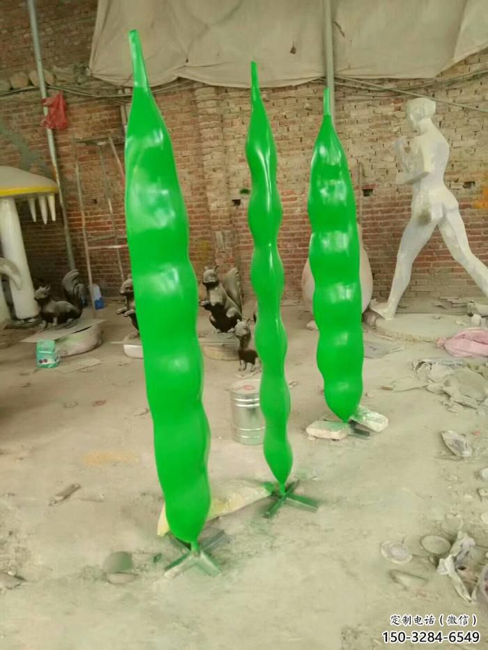 仿真豆角雕塑 酒店公園雕塑 風景區(qū)擺件