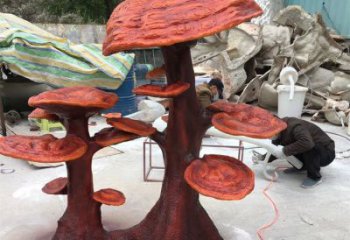 大門口靈芝雕塑 發光公園果蔬雕塑 仿真植物雕塑