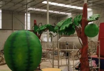 城市西瓜雕塑 風景區(qū)彩繪雕塑 抽象擺件