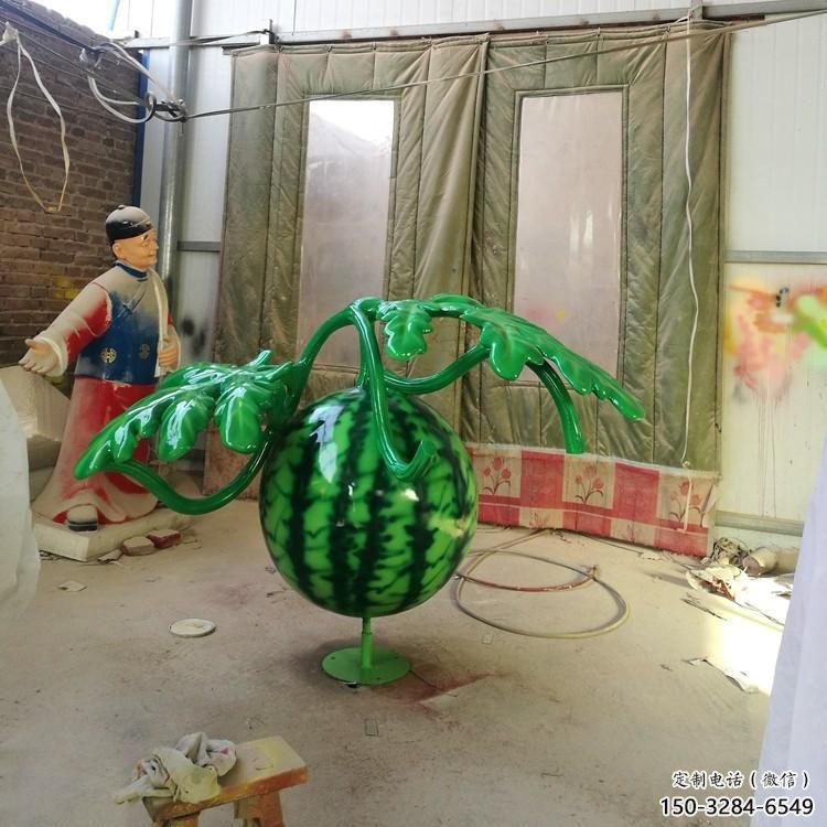 西瓜雕塑 景觀美陳果蔬雕塑 噴漆水果雕塑
