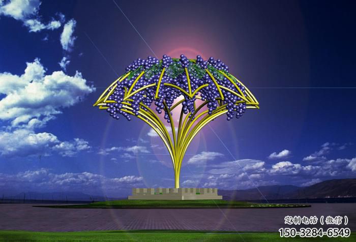 室內葡萄雕塑 仿真景觀水果雕塑 大型果蔬雕塑