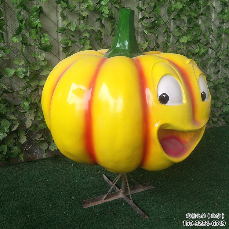 抽象南瓜雕塑 店門口彩繪雕塑 步行街擺件