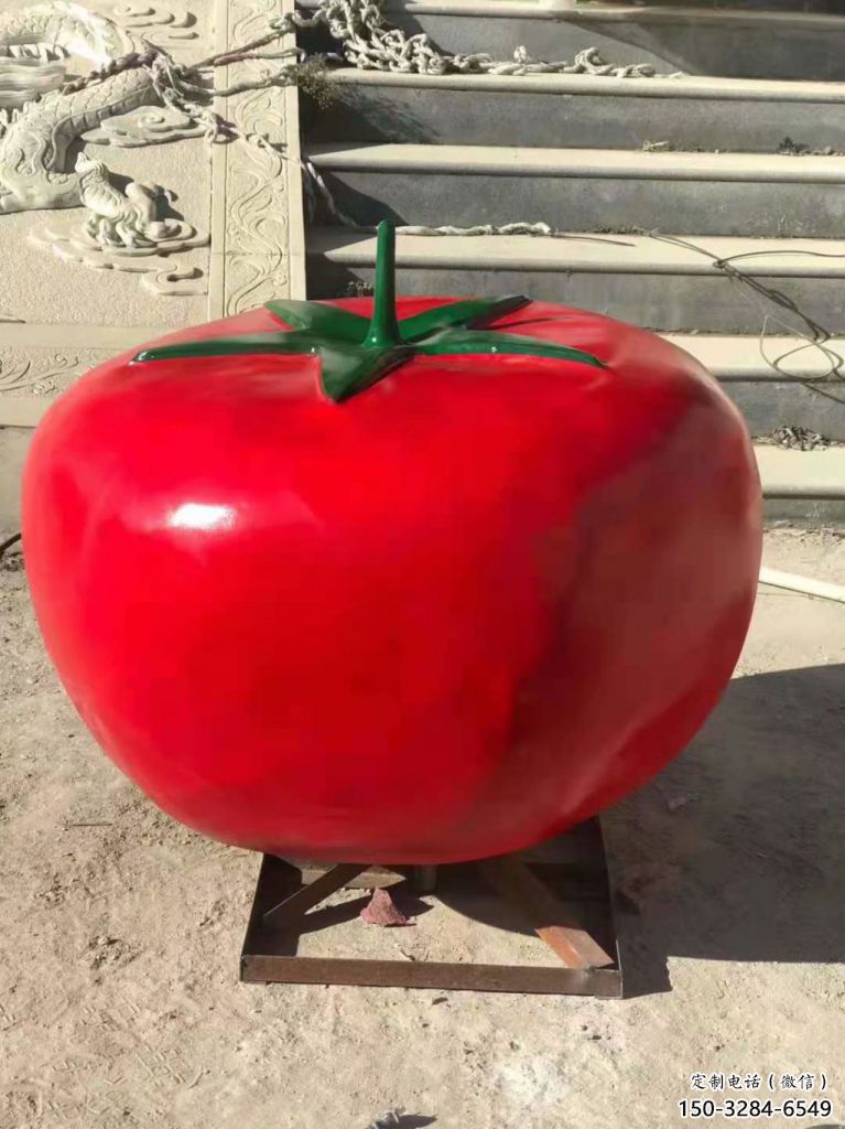 抽象番茄雕塑 店門口彩繪雕塑 步行街擺件
