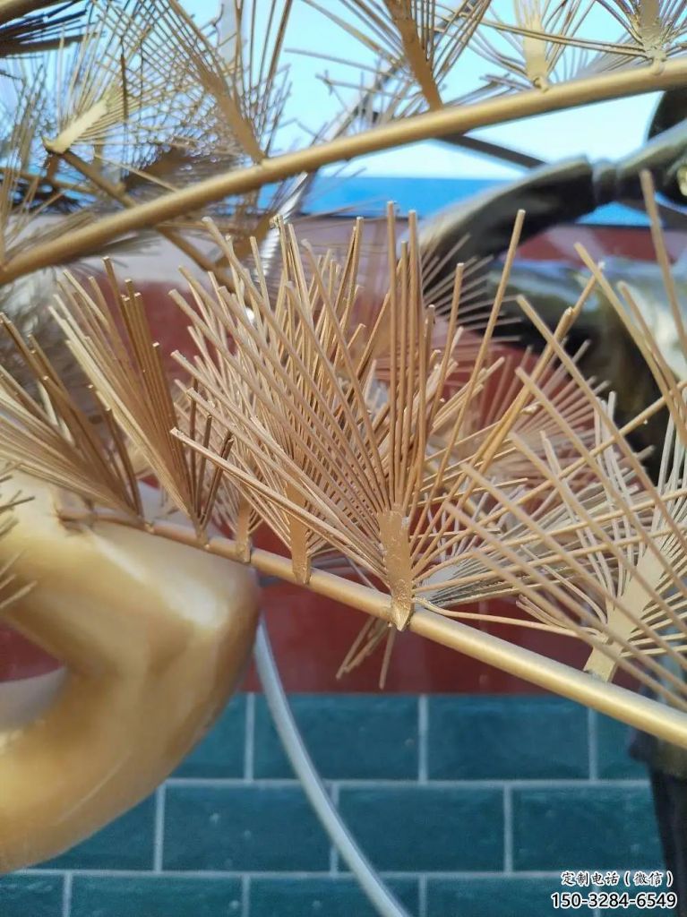 公園松樹(shù)雕塑 戶外大樹(shù)雕塑 抽象植物雕塑