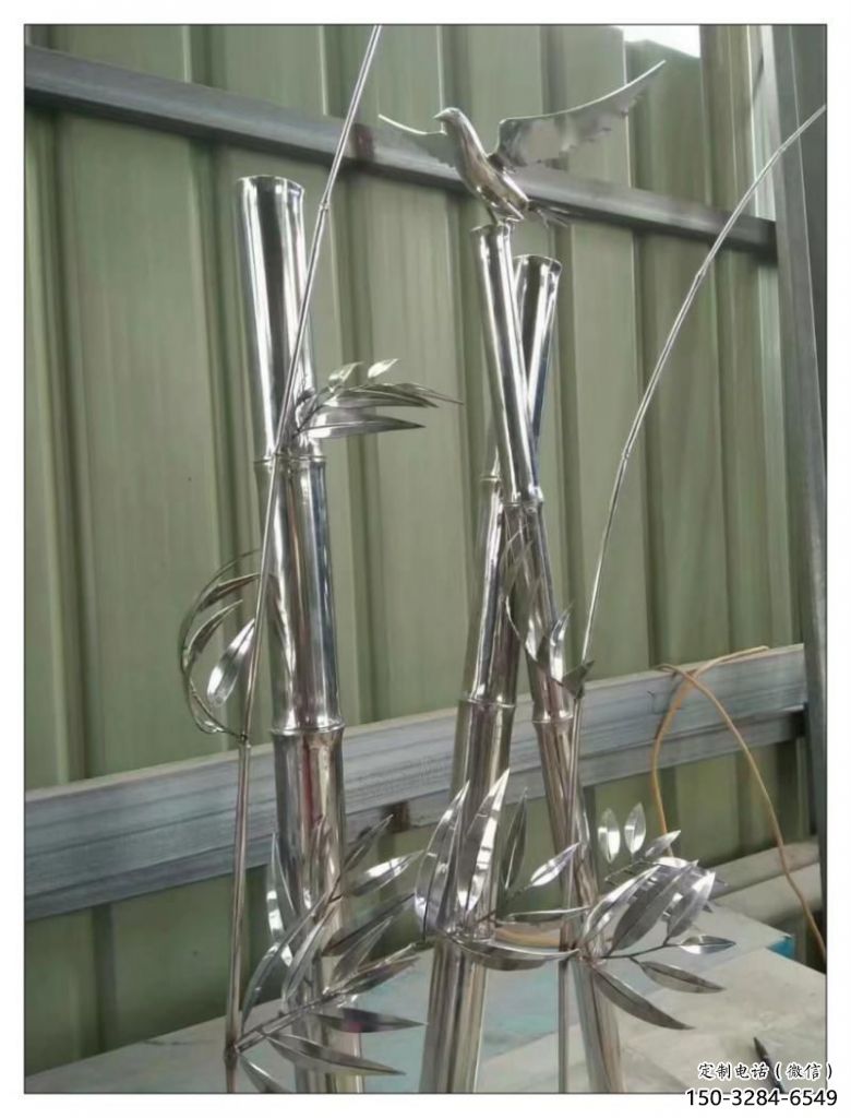 彩繪竹子雕塑 懸空餐飲店竹類雕塑 街頭植物雕塑