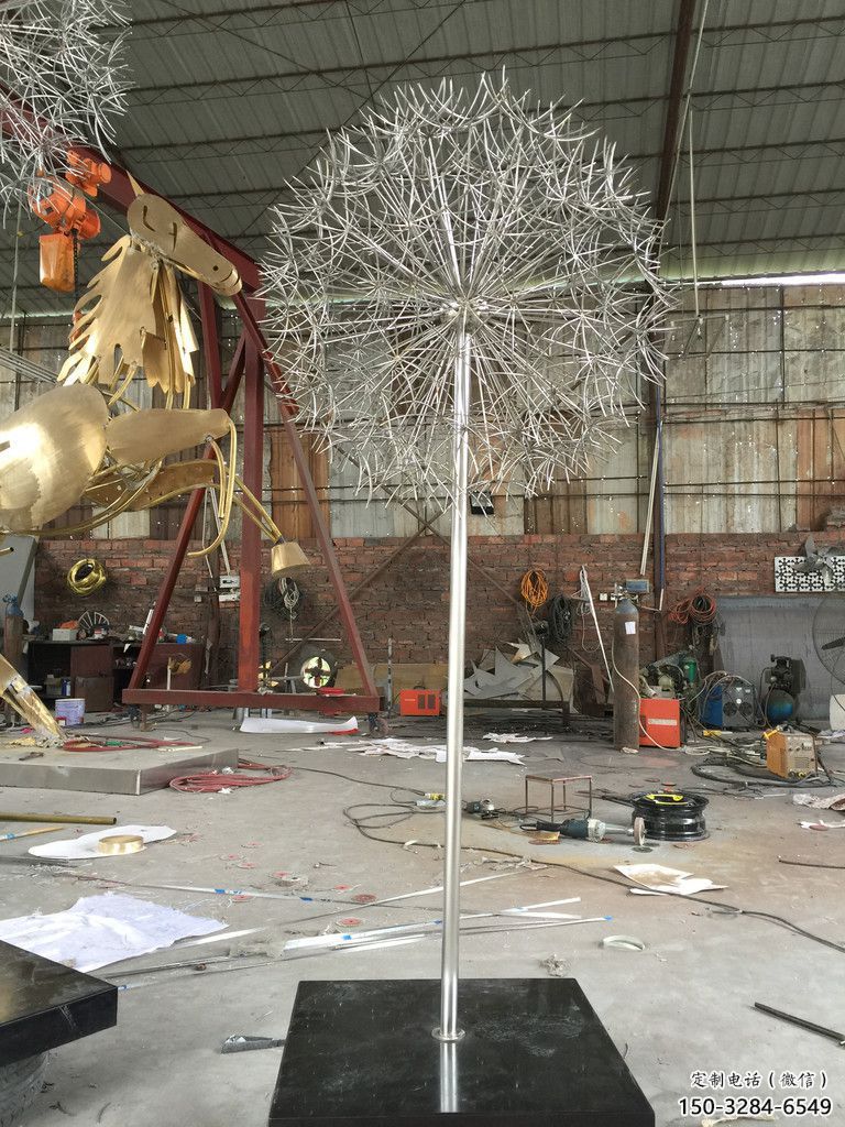 公園蒲公英雕塑 戶外花卉雕塑 抽象植物雕塑