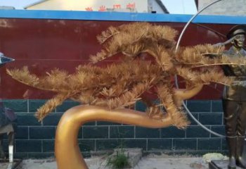 步行街松樹雕塑 游樂場大樹雕塑 鑄造植物雕塑