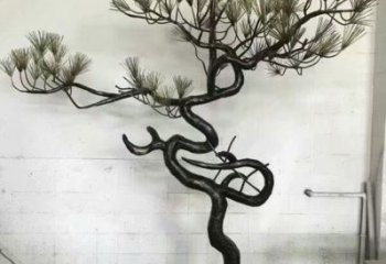 草地松樹雕塑 現(xiàn)代校園大樹雕塑 大型植物雕塑