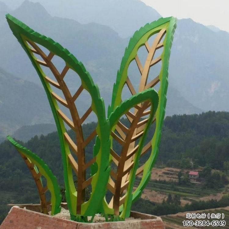 公園樹葉雕塑 戶外花卉雕塑 抽象植物雕塑