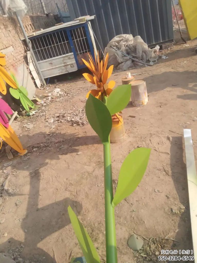 房地產向日葵雕塑 現代景觀花朵雕塑 幾何花卉雕塑
