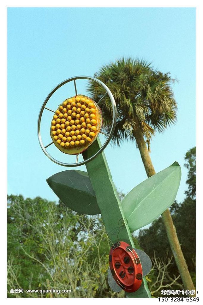 酒店向日葵雕塑 景觀美陳花卉雕塑 現代花朵雕塑