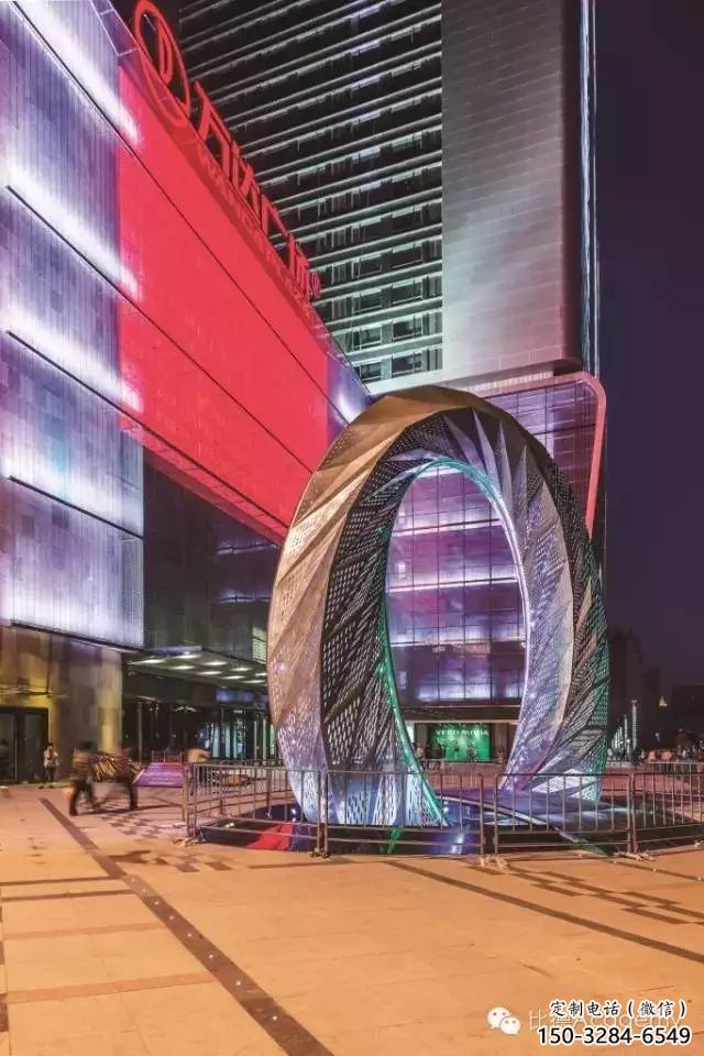 街頭精神堡壘雕塑 大型別墅區標識雕塑 鋼管文化雕塑