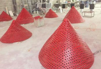 戶外百合花雕塑 噴漆花卉雕塑 燈光植物雕塑