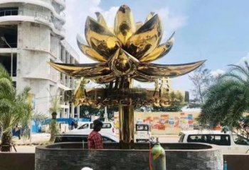 大門口紫荊花雕塑 發光公園花卉雕塑 仿真花朵雕塑