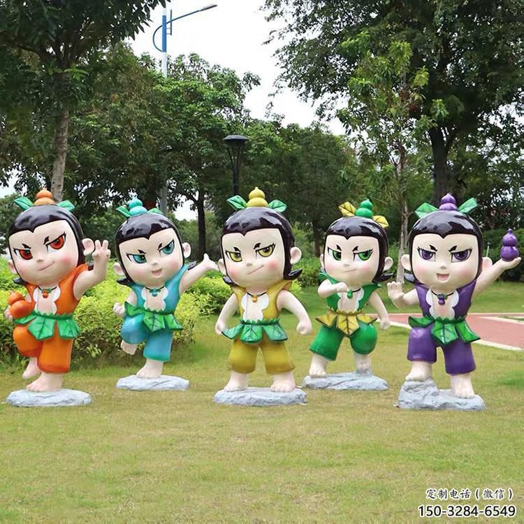 卡通葫蘆娃雕塑生產(chǎn) 店門口園林雕塑 動(dòng)漫小品