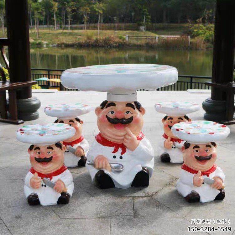 彩繪廚師雕塑 懸空餐飲店卡通雕塑 街頭動(dòng)漫雕塑