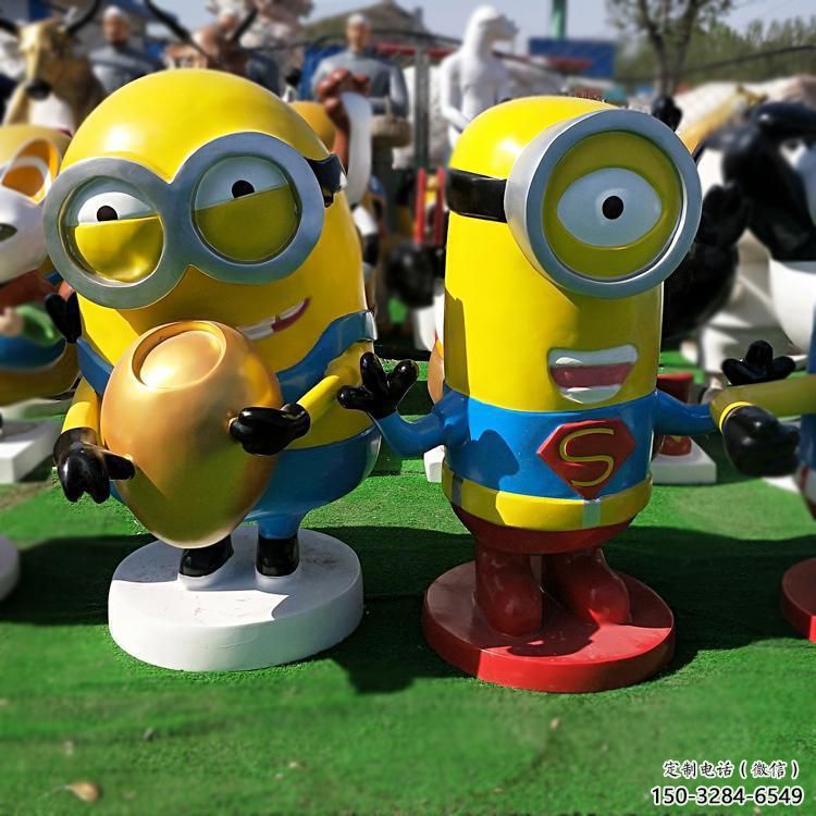 步行街小黃人雕塑 游樂場卡通雕塑 鑄造動漫雕塑