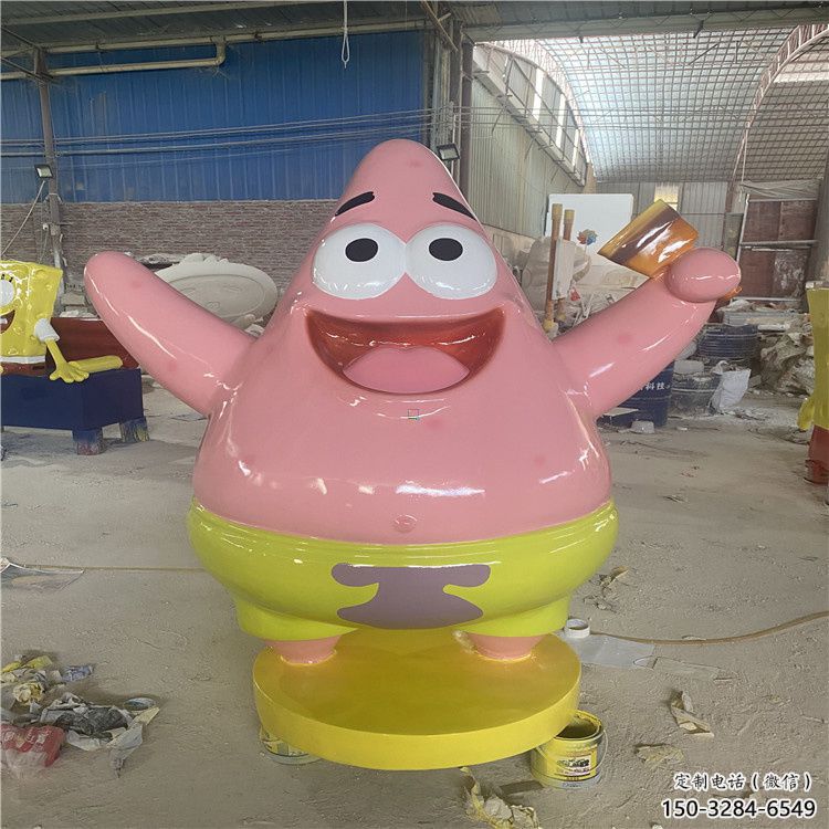 鑄造海綿寶寶雕塑 中式村口卡通雕塑 景觀動(dòng)漫雕塑
