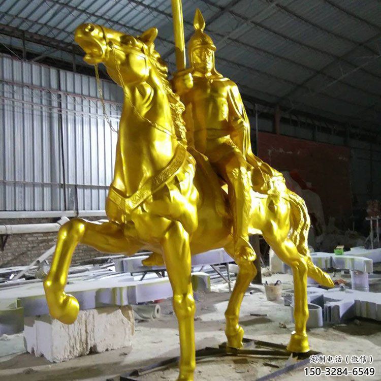 仿古武士雕塑 庭院彩繪雕塑 田間小品