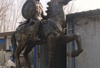 戶外武士雕塑 噴漆古代雕塑 仿古人物雕塑