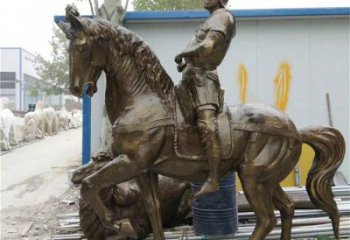 街道武士雕塑 現代景觀人物雕塑 彩繪古代雕塑