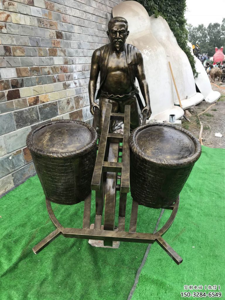 售樓處獨輪車雕塑 商業街雕塑 民俗擺件