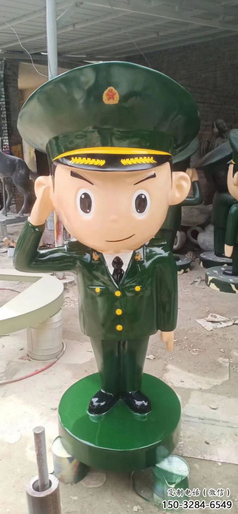 農村交警雕塑 抽象藝術士兵雕塑 烤漆軍人雕塑