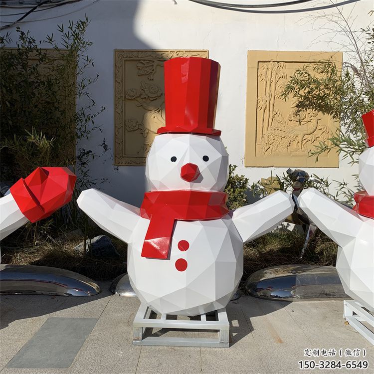 彩繪雪人雕塑 大型城市雕塑 商業(yè)街擺件
