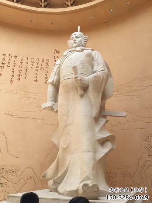 景觀岳飛雕塑廠 彩繪名人雕塑 校園肖像雕塑