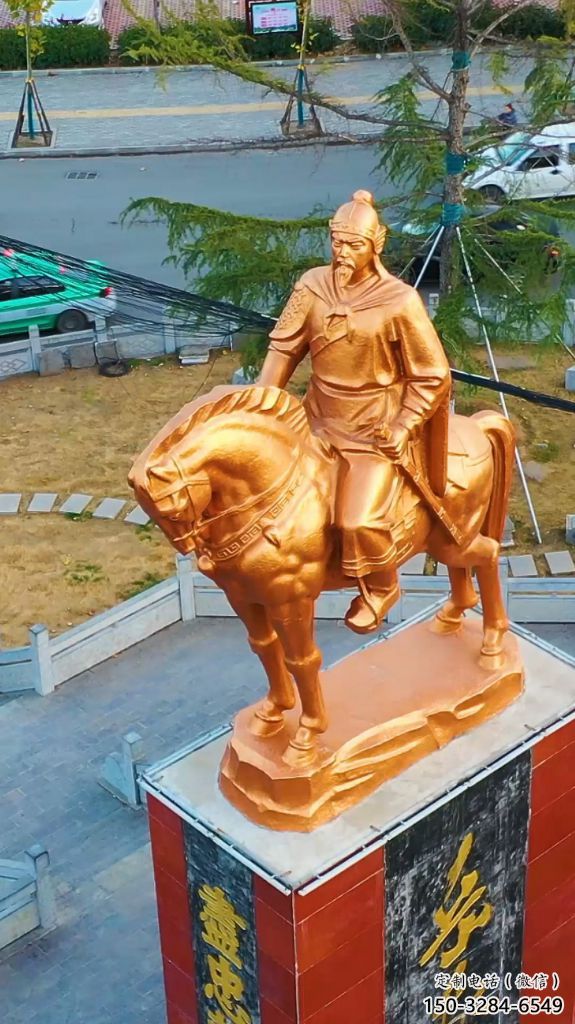 景觀岳飛雕塑 烤漆大型名人雕塑 酒店肖像雕塑