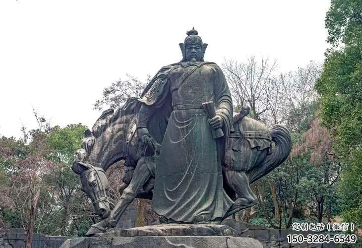 現(xiàn)代岳飛雕塑 大型別墅區(qū)名人雕塑 鑄銅肖像雕塑