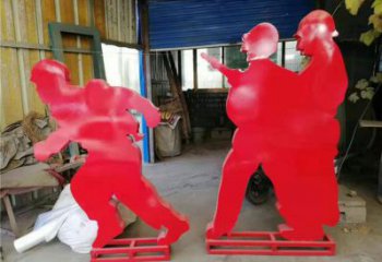 別墅區工人雕塑 大型別墅區勞動雕塑 剪影民俗雕塑