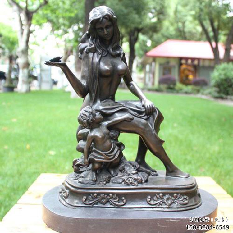 青銅母親雕塑 歐式步行街女人雕塑 大型商場肖像雕塑