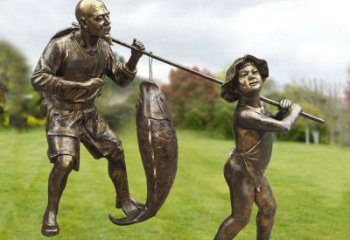 田間漁民雕塑 彩繪雕塑 園林?jǐn)[件