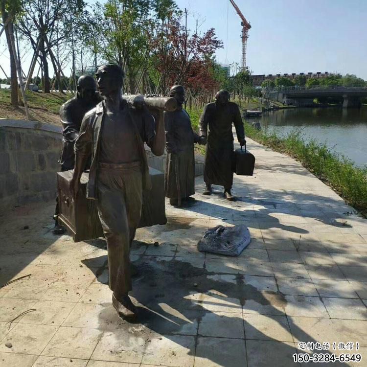 園林漁民雕塑 城市廣場雕塑 步行街?jǐn)[件