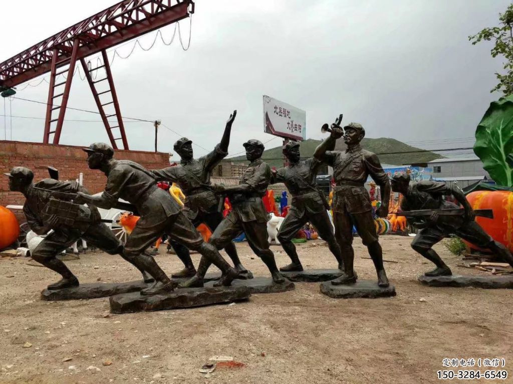 武警雕塑 鑄銅園林警察雕塑 住宅小區戰士雕塑