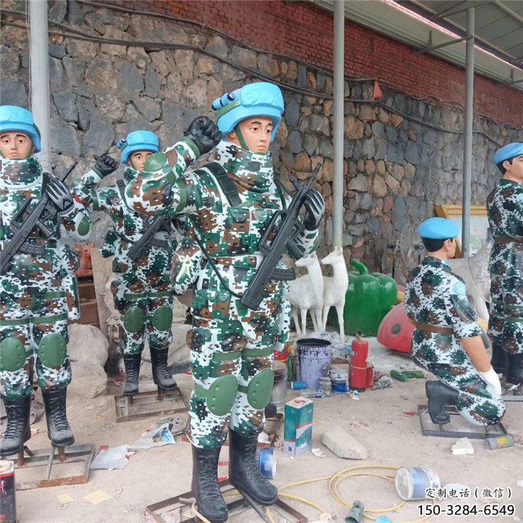 鑄銅武警雕塑 黃銅警察雕塑 步行街戰士雕塑