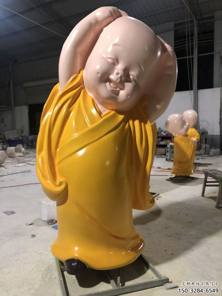 青銅小和尚雕塑 景觀校園兒童雕塑 商業(yè)街肖像雕塑