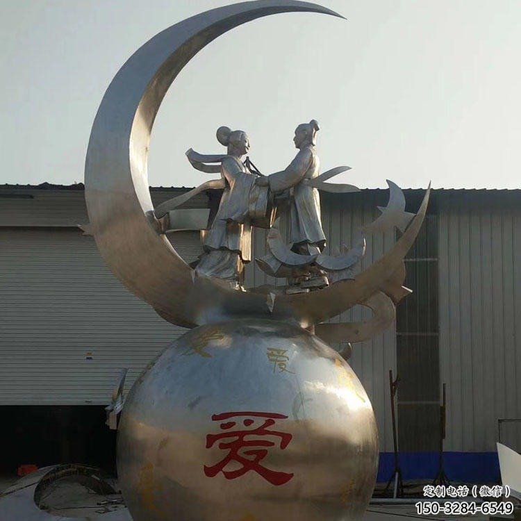 鑄造牛郎織女雕塑 中式村口神話雕塑 古代雕塑