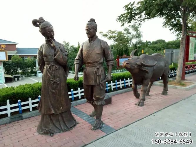 售樓處牛郎織女雕塑 商業(yè)街雕塑 神話擺件