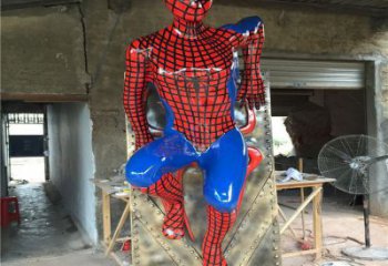 彩繪蜘蛛俠雕塑 大型城市雕塑 商業街擺件