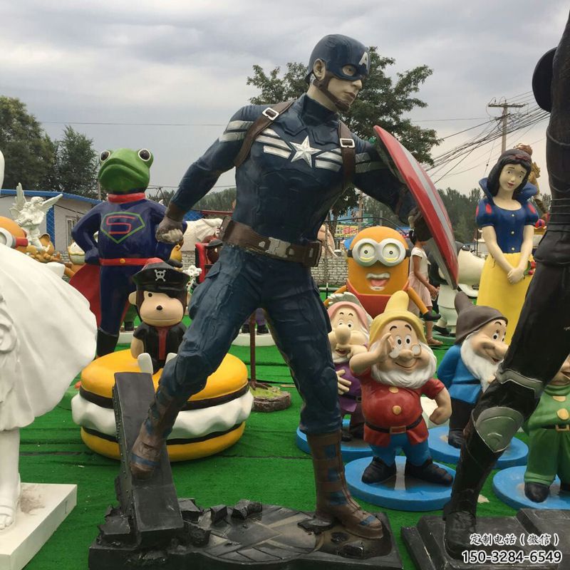 門口蜘蛛俠雕塑 售樓處卡通雕塑 彩繪小品